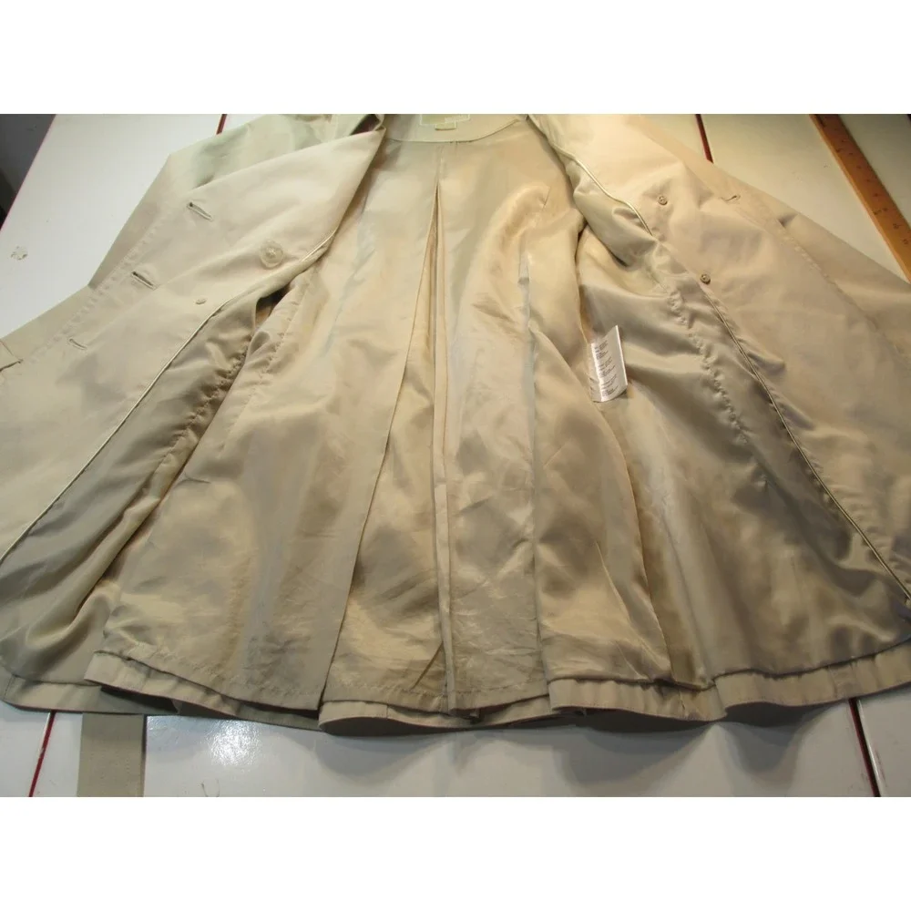Michael Kors Double Breasted Belted Raincoat Beige Trench Coat Women Small